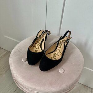 Sam Edelman Black Sling Back Kitten Heel Shoes Size 8